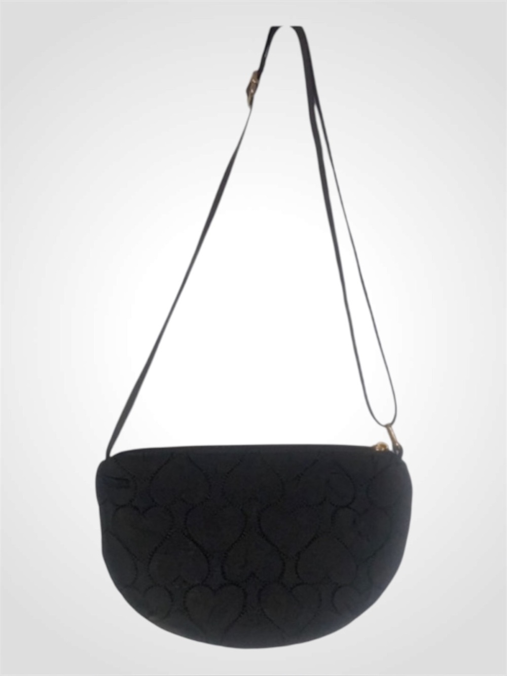 LD Black Heart Quilted Crossbody Bag ~ Small ~ New